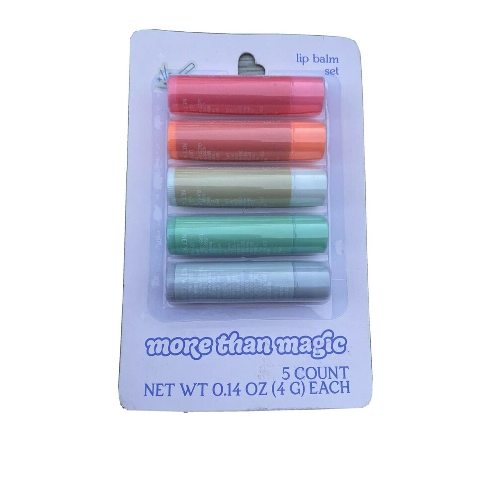 More Than Magic Lip Balm 5 piece set Cherry Orange Vanilla Berry Cupcake New
